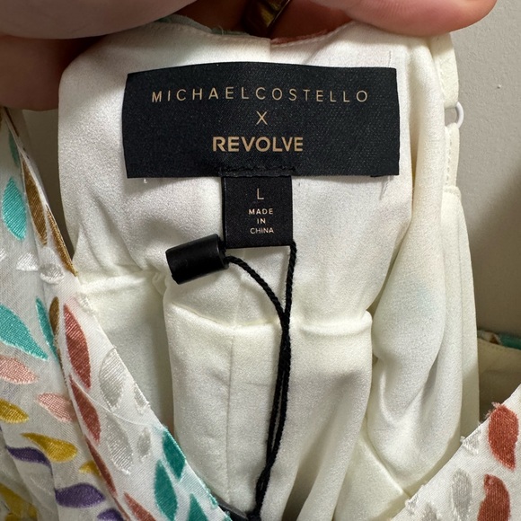 Michael Costello Blue and Green Sleeveless Plunge Sundress - Picture 6 of 6